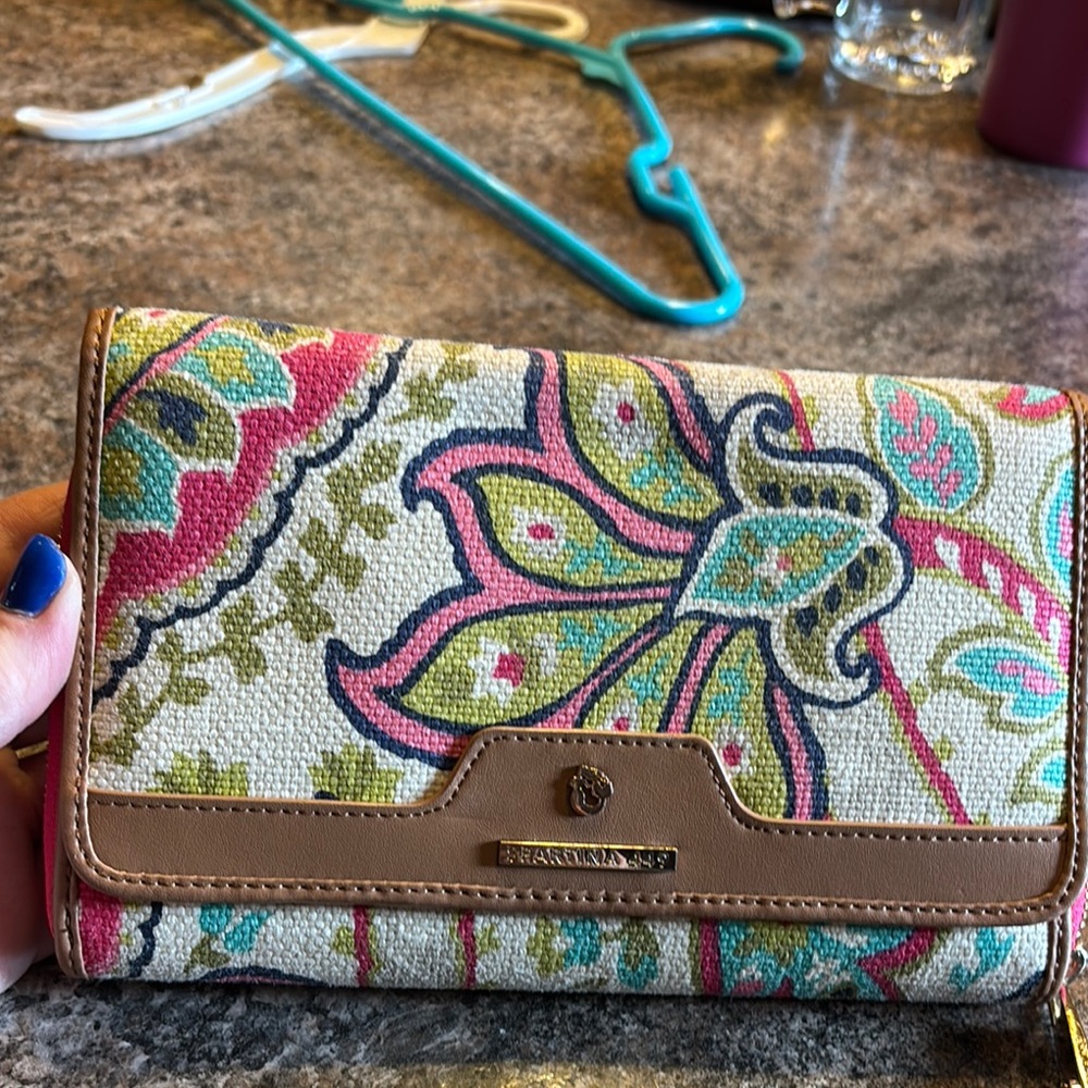 Spartina 449 Pink and Green Wallets with Paisley Print